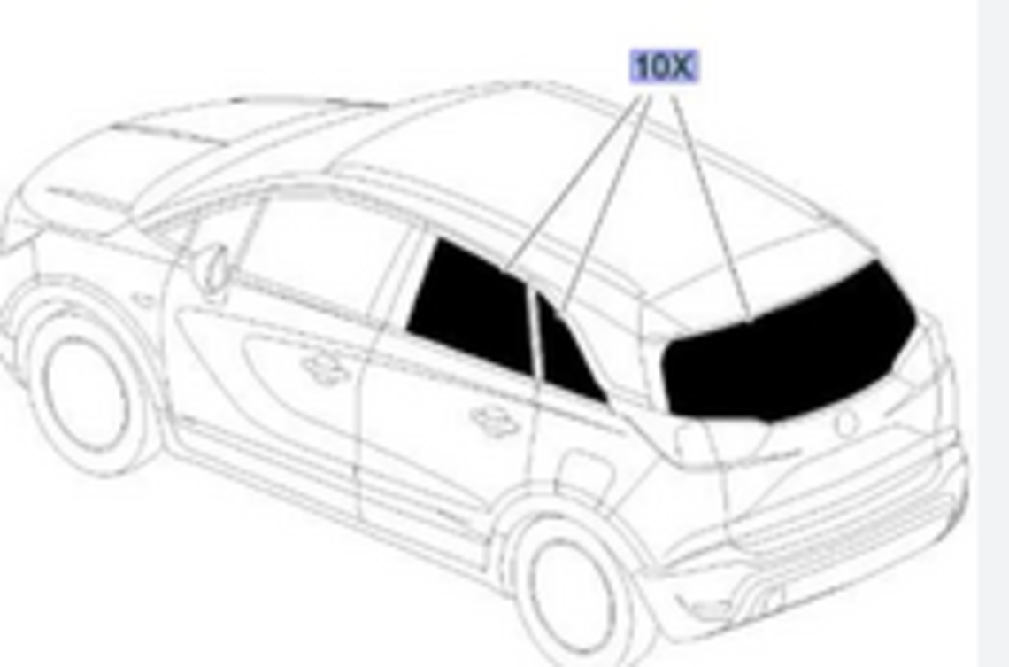 Комплект сонцезахисних шторок,для задніх бокових вікон і для заднього вікна Crossland X (2017-2024) (34271)
